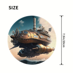 Spaceship Pattern Gaming Mousepad 20x20cm Rubber Border Mousepad
