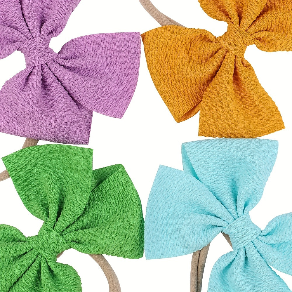 Girl's Bow Headband Soft Nylon Hair Elastic