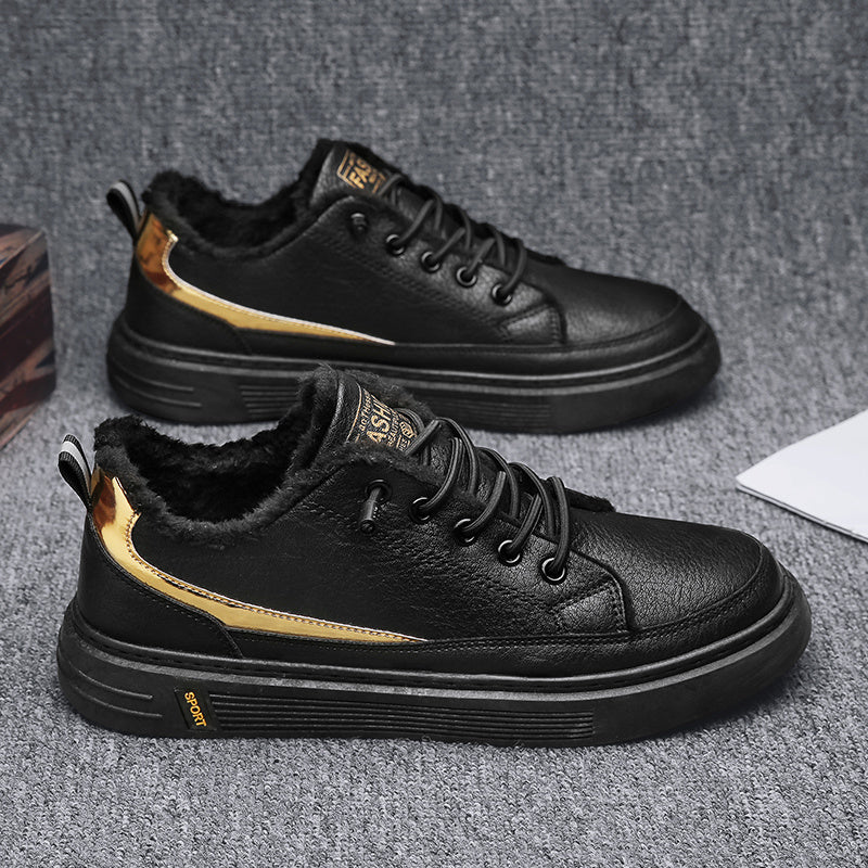 Men's Warm Fleece Skate Shoes Plush Winter Sneakers
