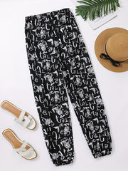 Alphabet Print Matching Sweatpants for Family Activities and Travel