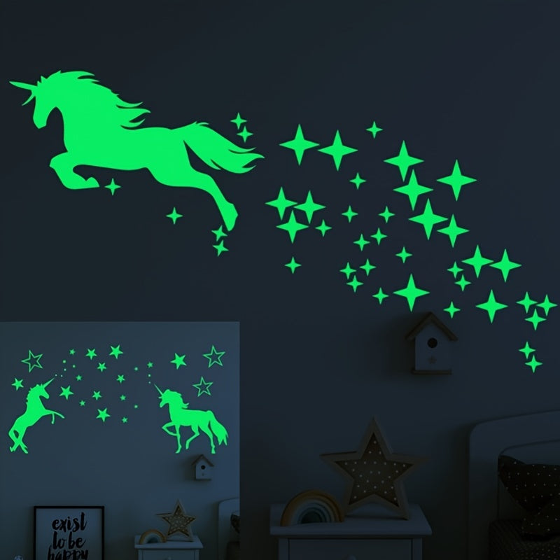 Unicorn Luminous Wall Stickers Glow In The Dark Stars