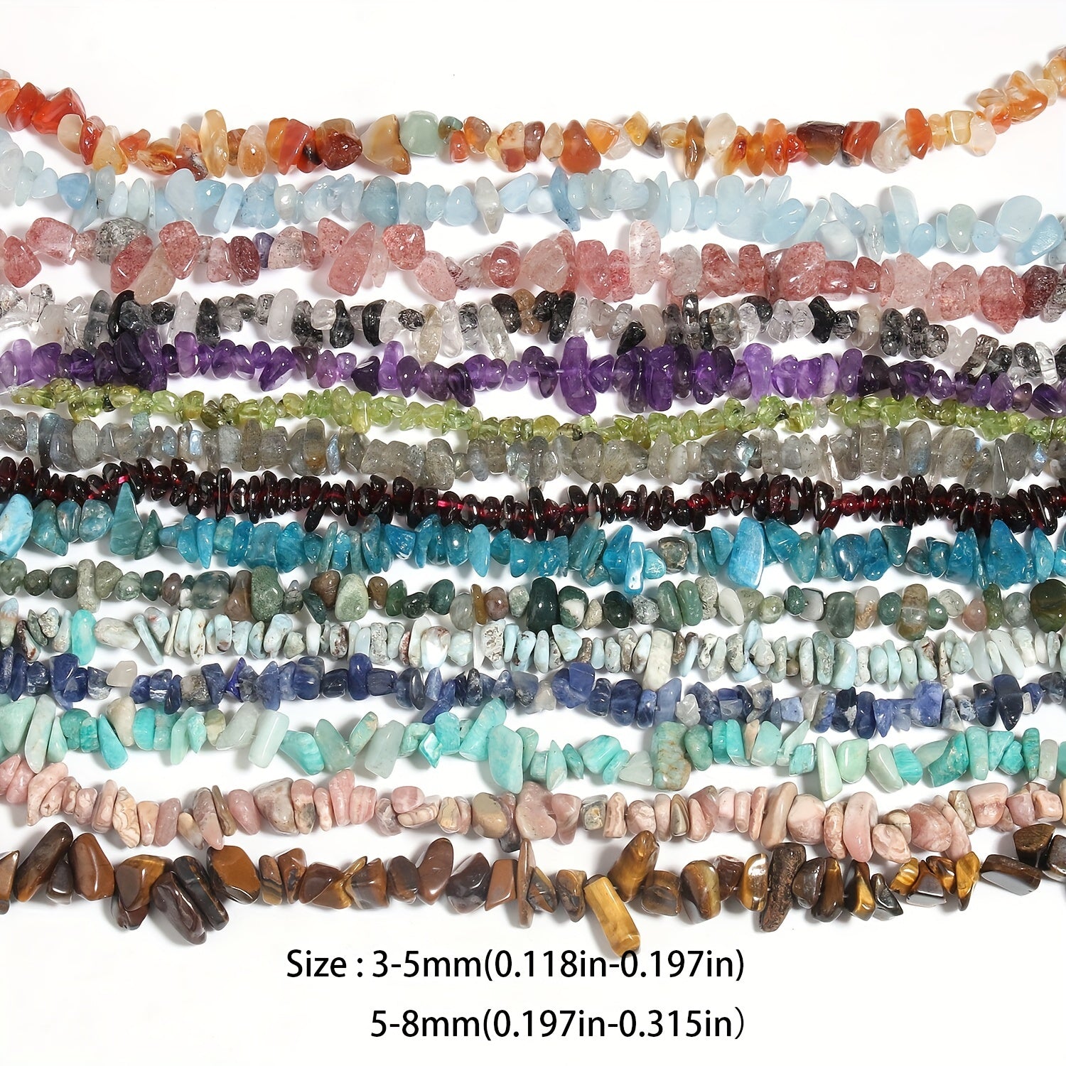 Natural Stone Irregular Gravel Chips Beads - Amazonite Garnet