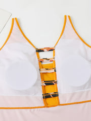  Solid One Piece Swimsuit Women's High Stretch Bathing Suit