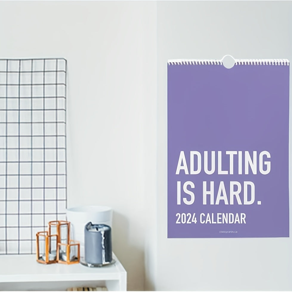 Motivational Wall Calendar - Easy Daily Grid Notepad - Home Office Planner