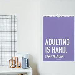 Motivational Wall Calendar - Easy Daily Grid Notepad - Home Office Planner