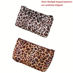 Leopard Print Makeup Bag with Zipper for Travel & Cosmetics Org