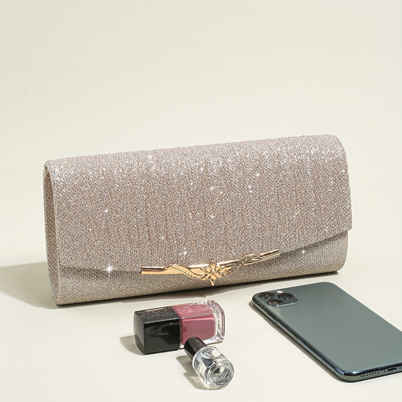 Glitter Flap Square Shoulder Bag for Evening Events