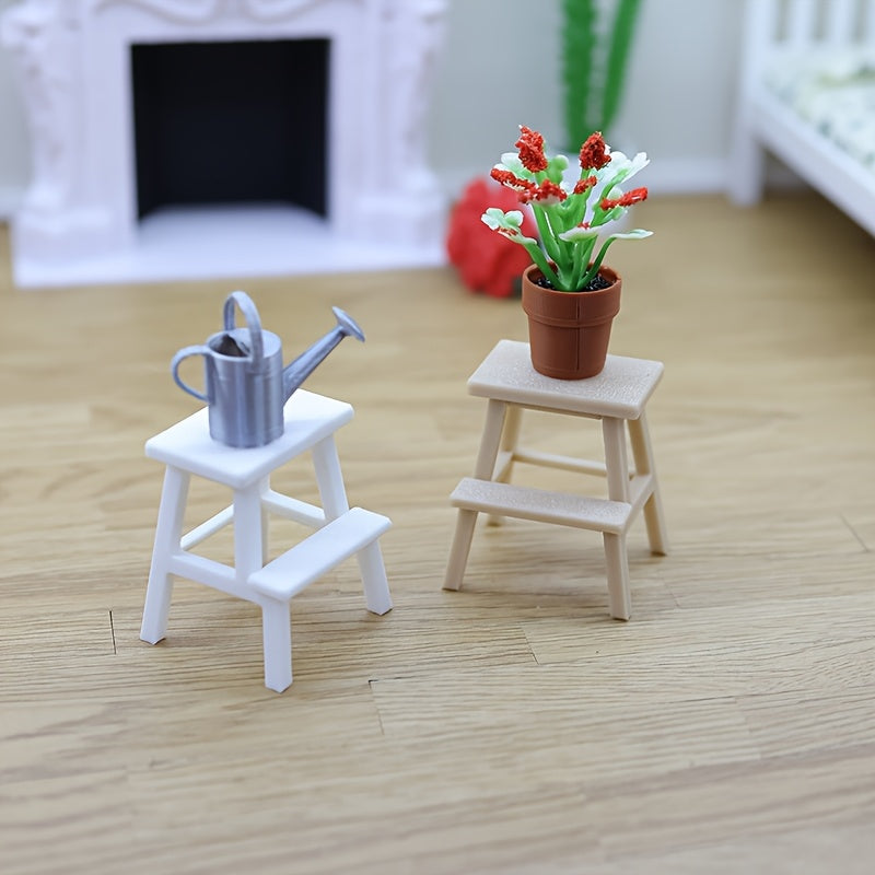 Dollhouse Mini Stool Storage Bench Faux Chair Model DIY Accessories