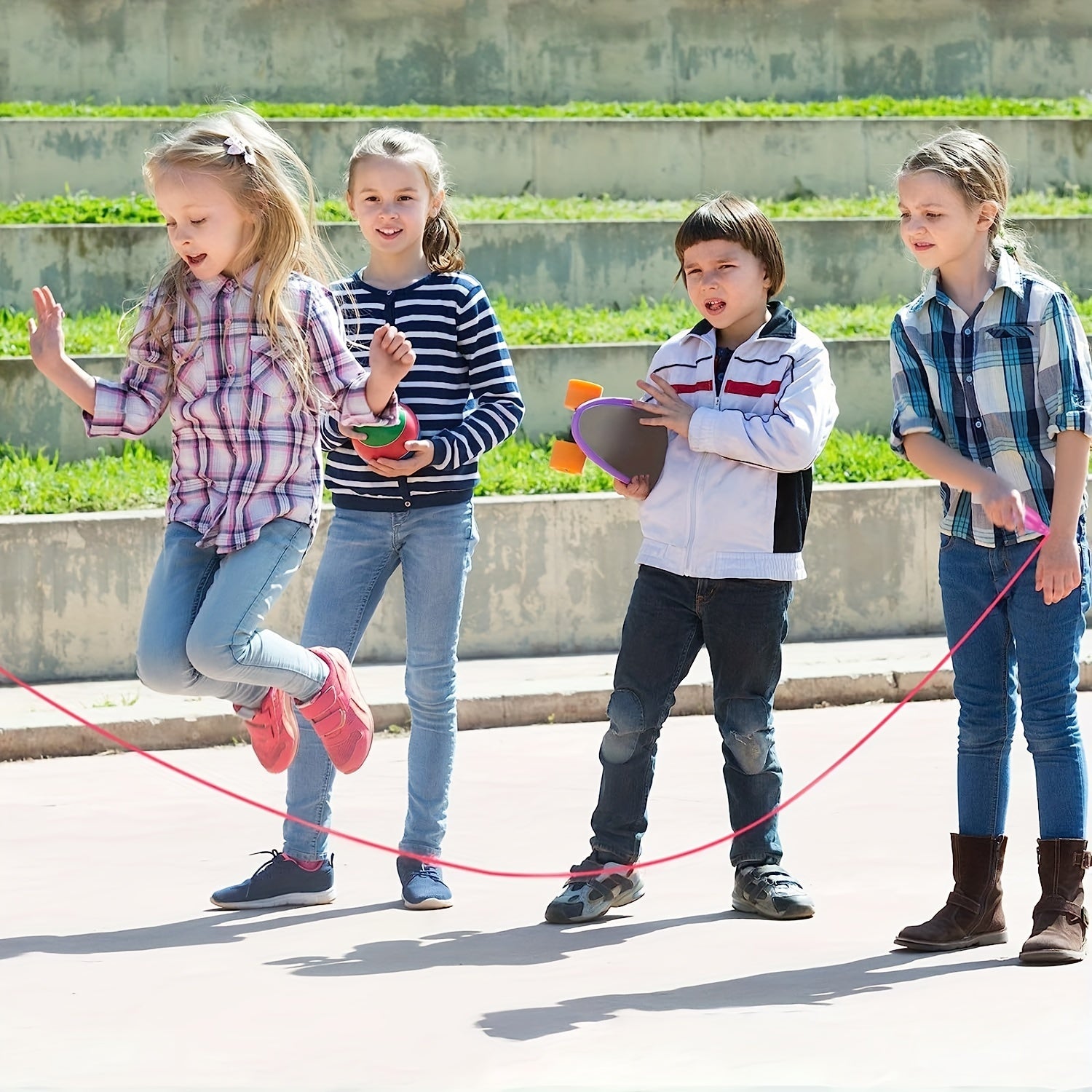 Adjustable Plastic Jump Rope For Kids Outdoor Fun