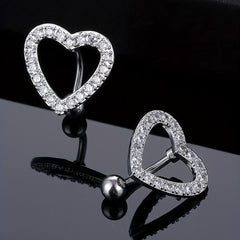 Heart Shape Zircon Belly Button Ring for Women & Girls