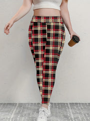  Plaid Print High Stretch Leggings