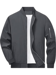 Men's Casual Crew Neck Long Sleeves Jacket Lightweight Windbreaker