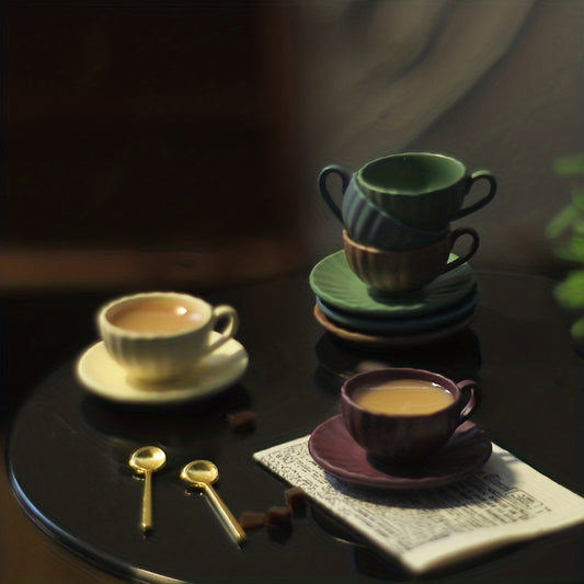 Miniature Dollhouse Coffee Cup Set 1:12 & 1:6 Scale Kitchen Accessory
