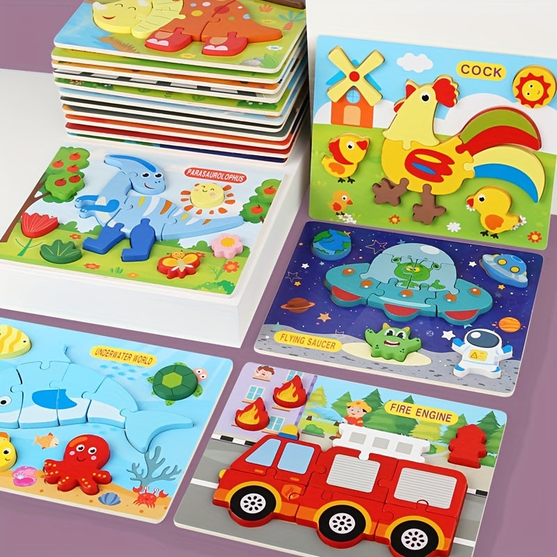 3D Wooden Puzzle Board Educational Toy for Kids