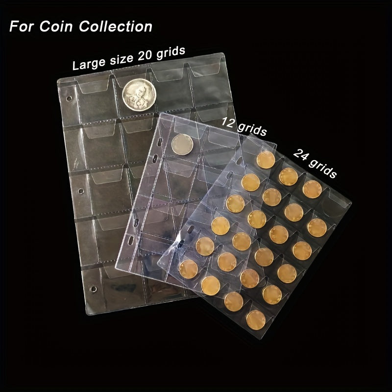 10 Coin Collecting Pages, 3 Sizes, 12/20/24 Grids