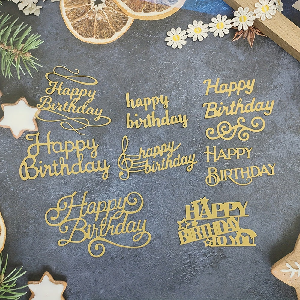 English Artistic Happy Birthday Phrase Metal Cutting Dies