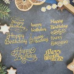 English Artistic Happy Birthday Phrase Metal Cutting Dies