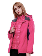 3-in-1 Winter Thermal Hooded Jacket Fleece Lined Down Jacket