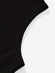  Casual Tank Top Women's Plus Slogan Print Round Neck Slight Stretch