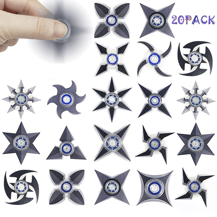 20pcs Assorted Fidget Spinner Finger Toys Acrylic Spinners & Patterns