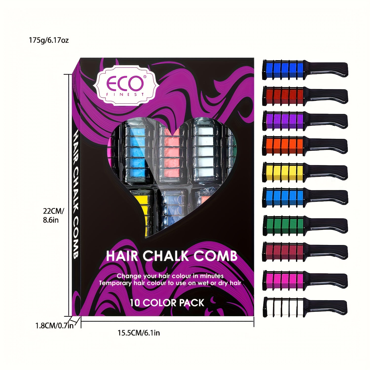 10 Vibrant Temporary Hair Chalk Combs for Parties & Cosplay