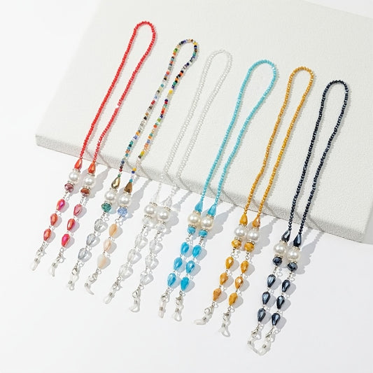 Crystal Beaded Glasses Chain Holder Mask Lanyard