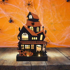 Halloween Haunted House Lights Wooden Table Decor Operated Lighting