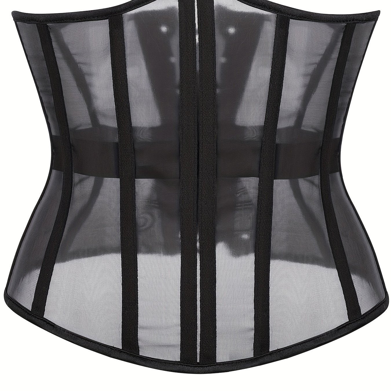 Mesh Strapless Corset Tummy Control Lace Up Body Shaper