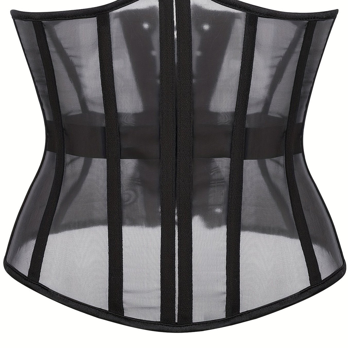 Mesh Strapless Corset Tummy Control Lace Up Body Shaper