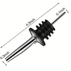 2 Pcs Stainless Steel Bottle Spout & Liquor Pourer Silvery for Restaurants