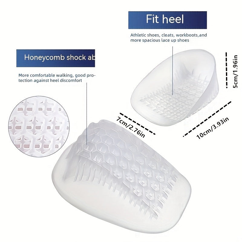 2pcs Soft Heel Pad Shock Absorbing Belt Inner Height Increasing Half Pad