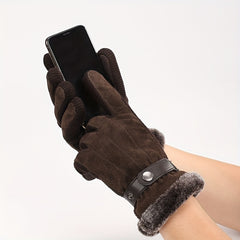 Warm Velvet Winter Gloves Men Motorcycle Riding Touch Screen Windproof Coldproof