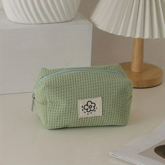 Waffle Pencil Case Small Portable Cosmetic Bag