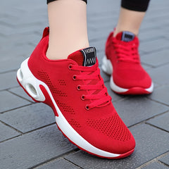 Mesh Lace Up Sneakers Air Cushion Running Shoes Women's Footwear