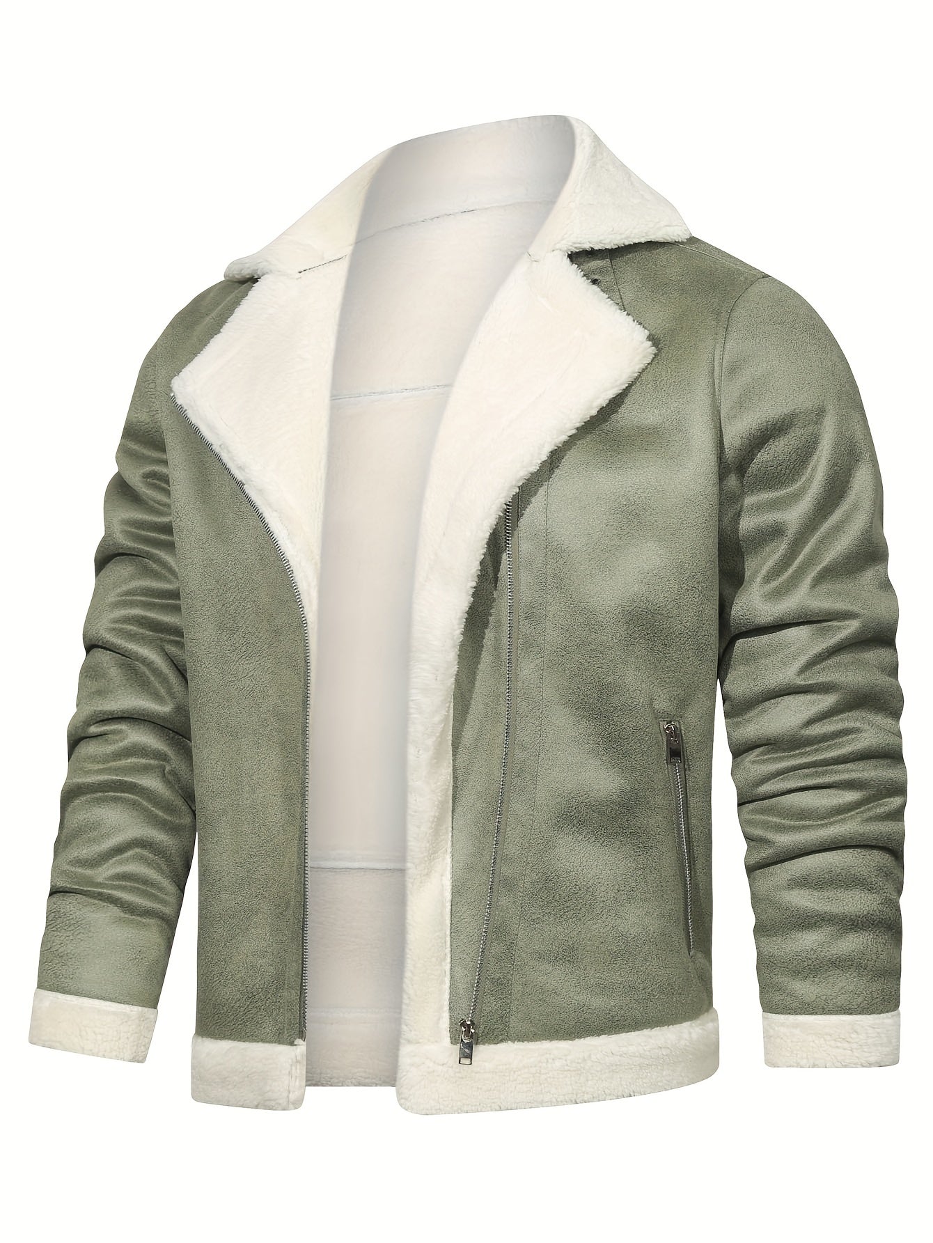Men's Slim Suede Jacket with Fur