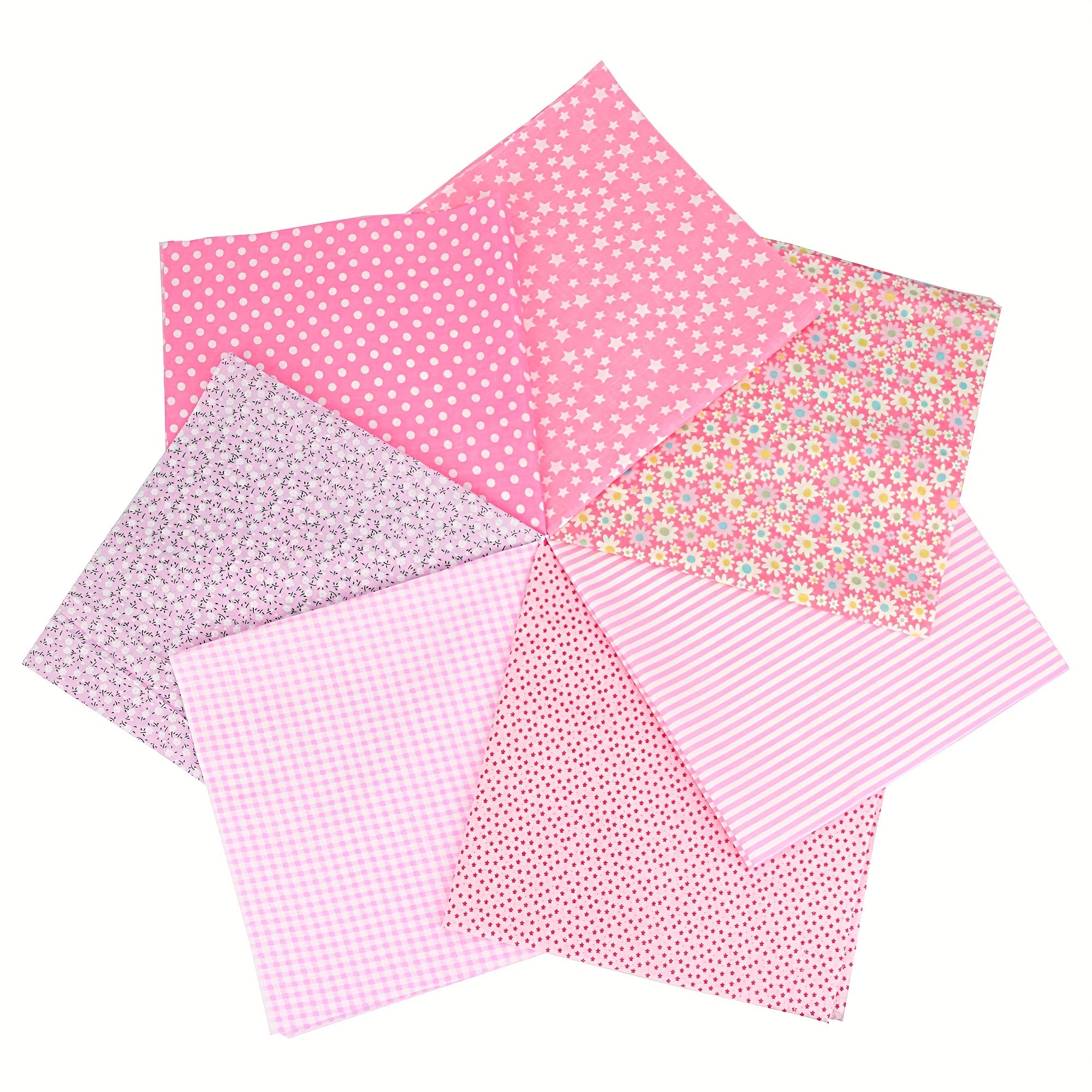 7pcs DIY Floral Fabric Patchwork Sewing Quilting Scrapbooking