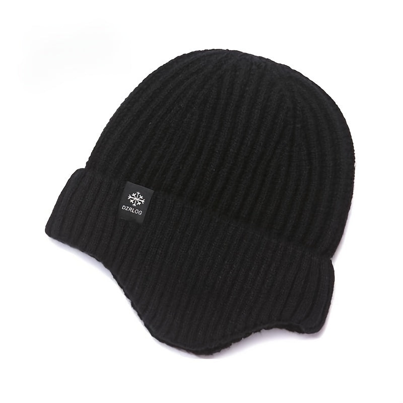 Men's Plush Wool Knitted Hat Winter Thick Warm Cap