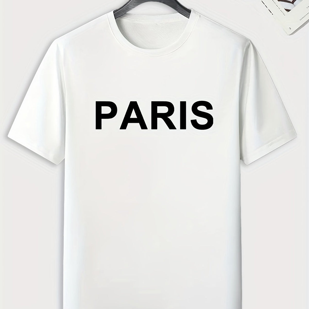 PARIS Pattern Print Men's Sports T-shirt Graphic Tee for Fitness Activities