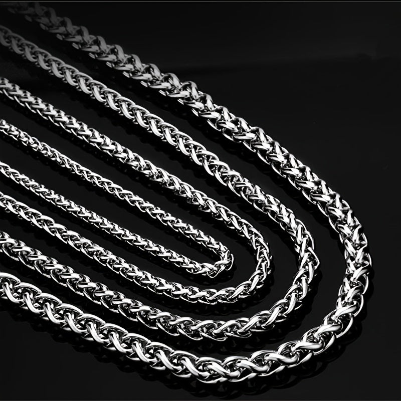 Men's Stainless Steel Cut Rope Chain Necklace Dragon Bone Necklace