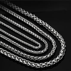 Men's Stainless Steel Cut Rope Chain Necklace Dragon Bone Necklace