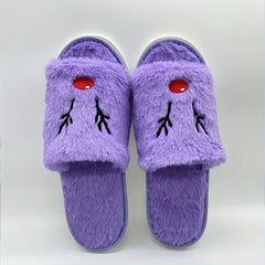 Christmas Elk Plush Slippers Open Toe Cozy Slip On Flat Fuzzy Shoes