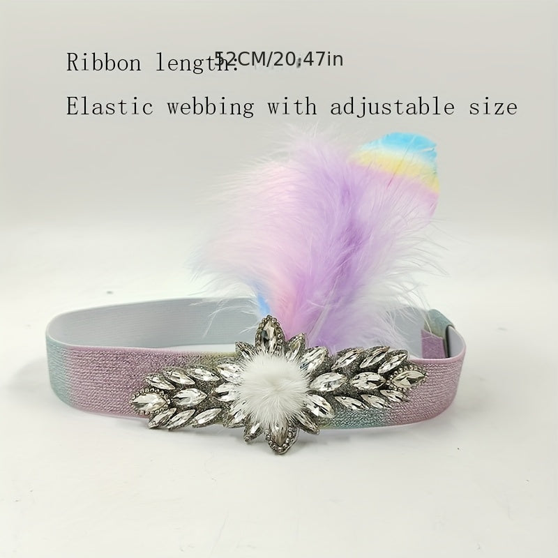 Colorful Gradient Feather Headband for Women