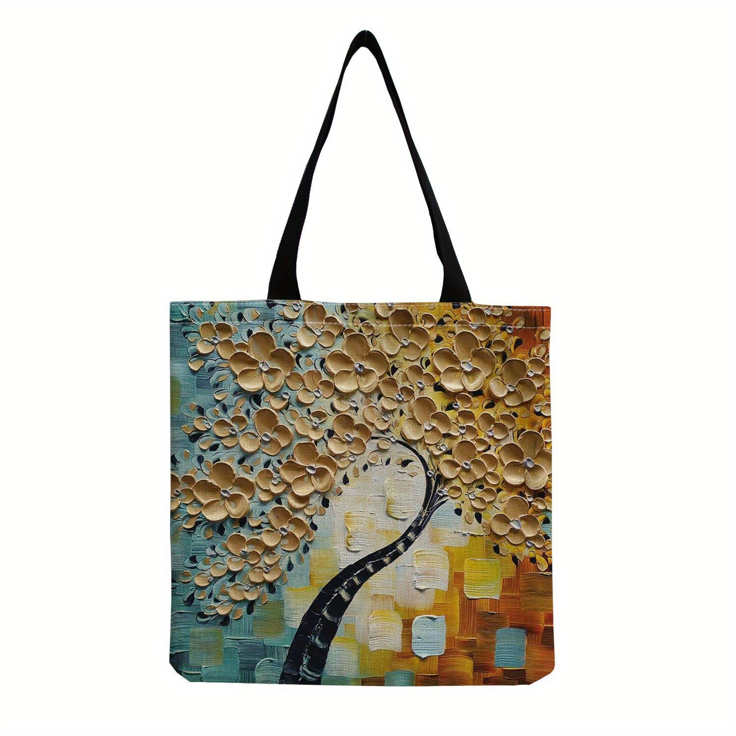 Abstract Pattern Canvas Shoulder Bag Lightweight Shopper Bag