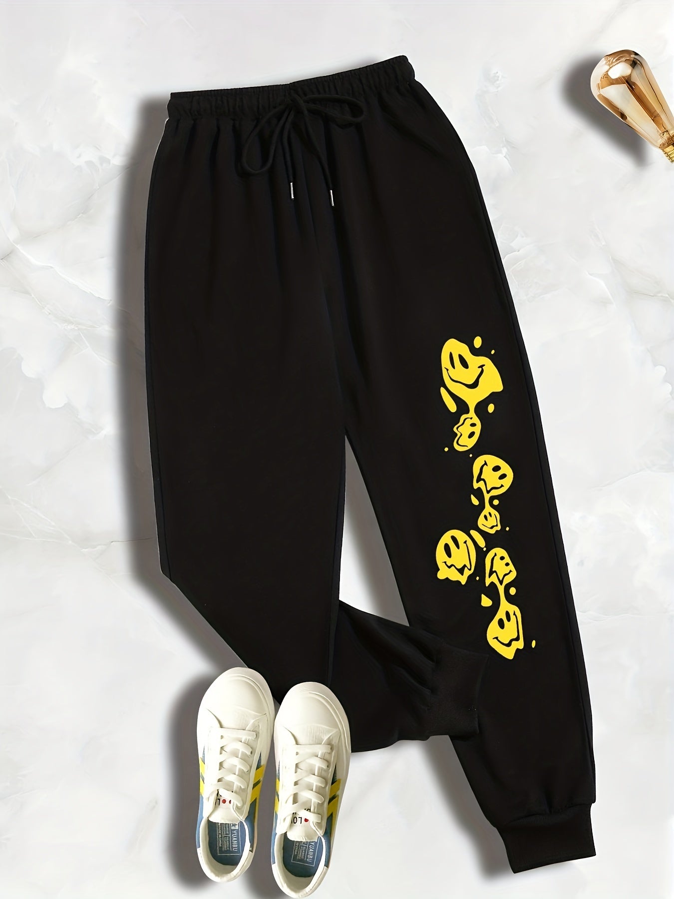  Graphic Print Drawstring Sweatpants Women's Plus