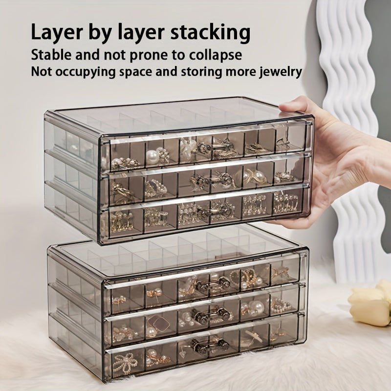 Mini Jewelry Storage Cabinet Transparent Dressing Table Box