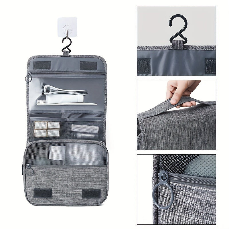 Large Hanging Travel Organizer Bag Zip Seal Durable Toiletry Storage