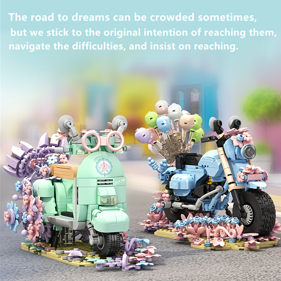Retro Motorcycle Building Blocks Set - Compliant 6