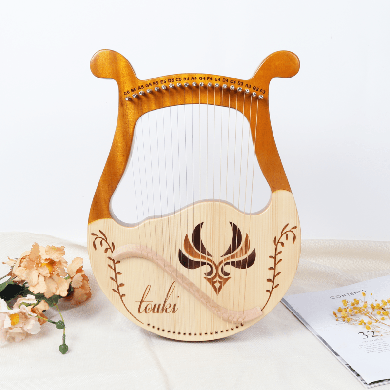 Small 19 String Beginner Lyre Harp Portable Musical Instrument