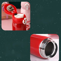 Christmas Printed Stainless Steel Water Cup Leakproof Travel Insulation Cup