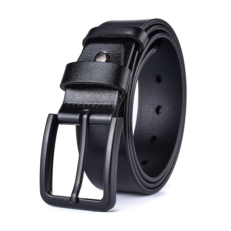 Men's Leather Belt Pin Buckle Cowhide Casual Leather Belt Retro Pants Belt